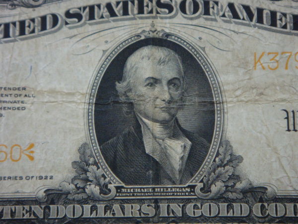 1922-$10.00-Gold-Certificate